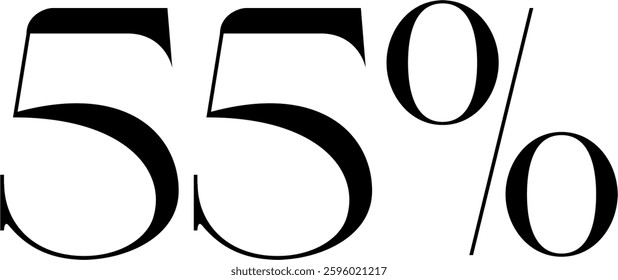 60 Percent Discount Offer Number Typography Style A0962
