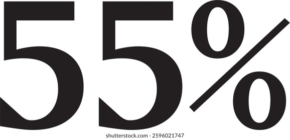60 Percent Discount Offer Number Typography Style A0620