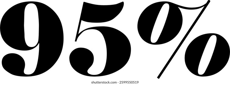 60 Percent Discount Offer Number Typography Style A1190