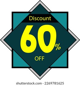 60 percent discount vector sign icon Sale symbol Special offer label