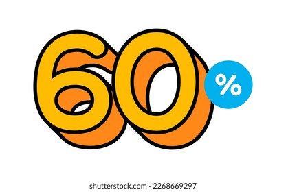 60 Percent Flat Design Illustration