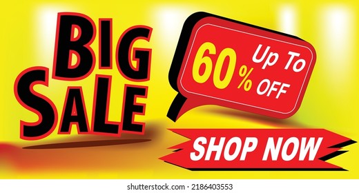 60 percent Mega sale banner template design for web or social media