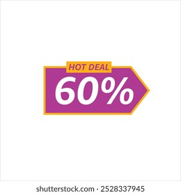 Up to 60 percent Off Big Sale Purple and Yellow Label