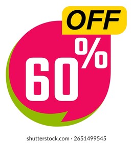 60 percent off, 60% discount creative composition, Product presentation, mock up, podium. Sale banner and poster, vector illustration.