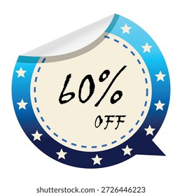 60 por ciento de descuento Mensaje Etiqueta Venta Insignia
