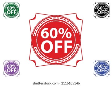 60 percent off new offer logo and icon design