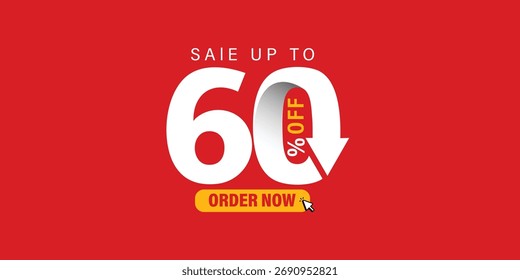60%  Percent OFF Vector Illustration,  , Save offer, off sale banner isolated, Offer Banner Design, Discount banner, Special Offer poster design,  price tag 