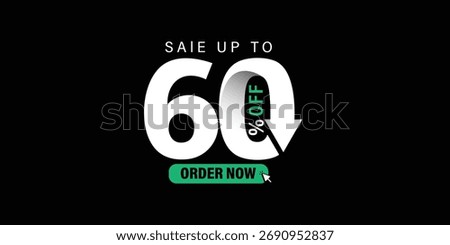 60%  Percent OFF Vector Illustration,  , Save offer, off sale banner isolated, Offer Banner Design, Discount banner, Special Offer poster design,  price tag 