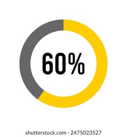 60% Prozent Diagrammmeter von Ready-to-Use für Webdesign, Benutzeroberfläche oder Infografik -