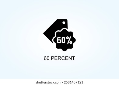 60 Percent Vector Or Logo Sign Symbol Illustration