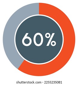 60 percent,circle percentage diagram template vector. 