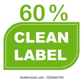 60% pure percentage label. Ecological green stamp. original quality badge vector art illustration with leaf for label or sticker. Eco friendly ancient icon. Organic plant symbol.