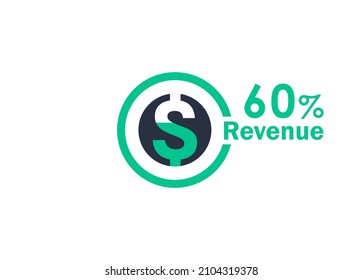 60% revenue design vector image