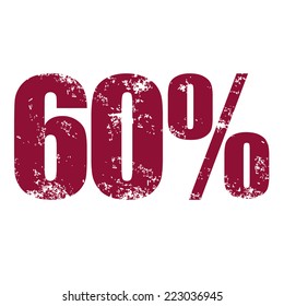 60% rubber stamp, vector illustration