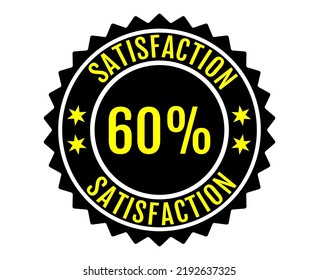 60% Satisfaction Sign Vector transparent background