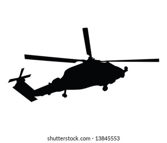 60 seahawk helicopter Vector Illustration