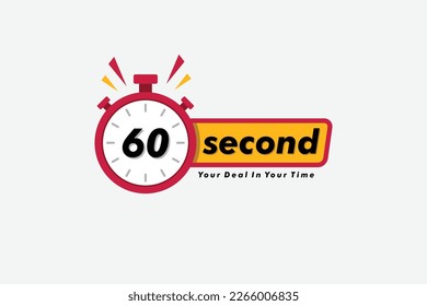 60 second clock arrow. symbol work time, vector icon Illustration