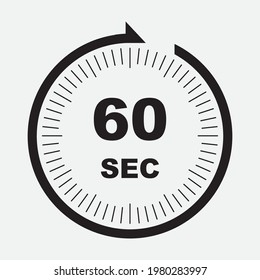 60 Second Timer Clock Simple Design Stock Vector Royalty Free   60 Second Timer Clock Simple 260nw 1980283997 