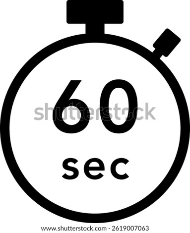 60 seconds stopwatch icon (black)