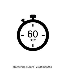 60 Seconds timer icon, 60 sec digital timer. Clock and watch, timer, countdown.