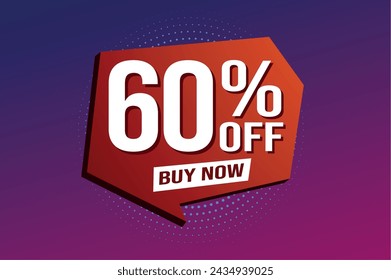 60% sixty percent off buy now poster banner graphic design icon logo sign symbol social media website coupon

