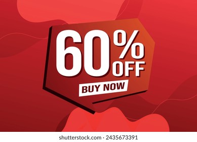 60% sixty percent off buy now poster banner graphic design icon logo sign symbol social media website coupon

