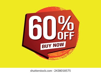 60% sixty percent off buy now poster banner graphic design icon logo sign symbol social media website coupon

