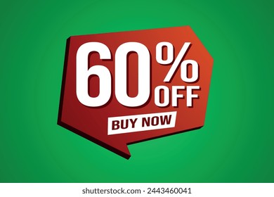 60% sixty percent off buy now poster banner graphic design icon logo sign symbol social media website coupon

