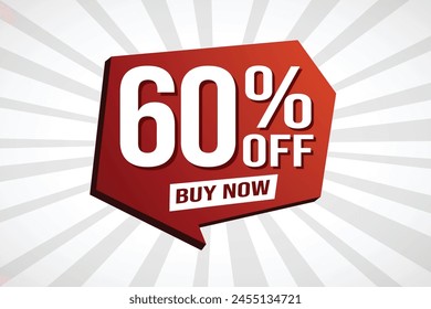 60% sixty percent off buy now poster banner graphic design icon logo sign symbol social media website coupon

