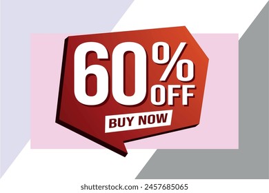 60% sixty percent off buy now poster banner graphic design icon logo sign symbol social media website coupon

