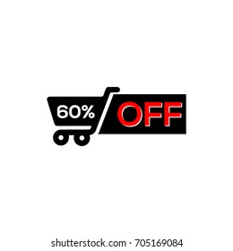 60 Sixty Percent Off sale offer icon