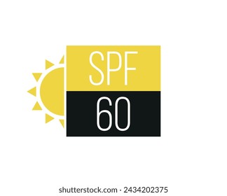 60 SPF vector. Block sunlight, protection for UV, UVA and UVB rays. Design for cosmetics and cream