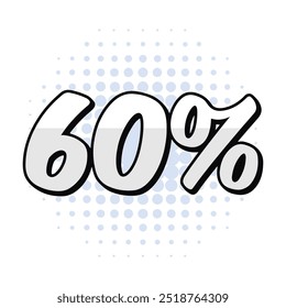 60% texto sobre un fondo blanco con puntos verdes y círculos a su alrededor