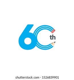 60 th Anniversary Celebration Vector Template Design Illustration