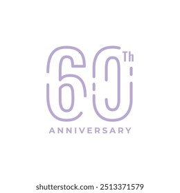 60. Jahrestag Feier Vektor Vorlage Design Illustration