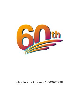 60 th Anniversary elegant Celebration Vector Template Design Illustration