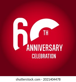 60 th anniversary modern vector template.