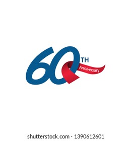 60 Th Anniversary Vector Template Design Illustration