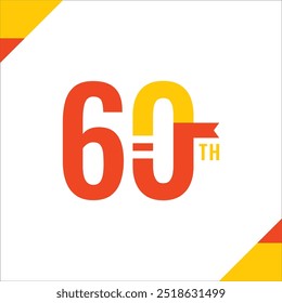 60 Th Fun Number Anniversary Celebration Design Illustration Collection