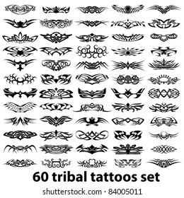 60 tribal tattoos set