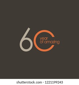 60 Year of Amazing Vector Template Design Illustration