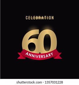 60 Year Anniversary Celebration Vector Template Design Illustration