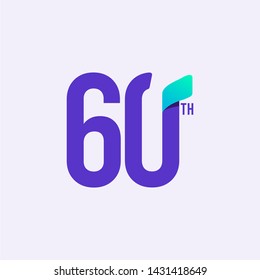 60 Year Anniversary Celebration Vector Template Design Illustration