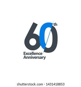 60 Year Anniversary Celebration Vector Template Design Illustration