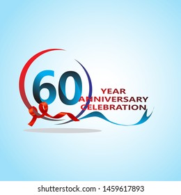 60 Year Anniversary celebration Vector Template Design Illustration