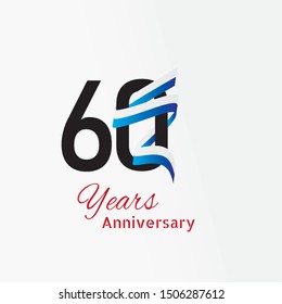 60 Year Anniversary celebration. Vector Template Design Illustration