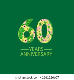 60 Year Anniversary Celebration Vector Template Design Illustration