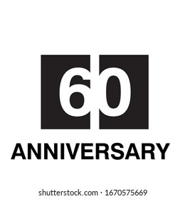 60 Year Anniversary Celebration Vector Template Design Illustration