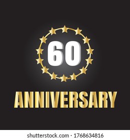 60 year anniversary celebration, vector design for celebrations, invitation cards and greeting cards