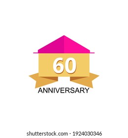 60 year anniversary celebration vector template design illustration